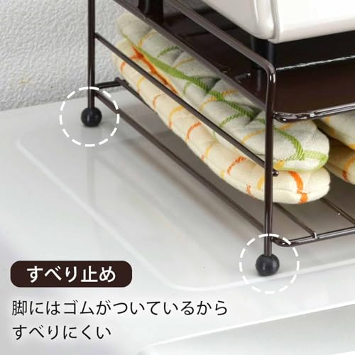 Shimomura Kihan Toaster Rack, 2-Tier, Over-the-Microwave Rack, Made In Japan, 32.5 X 26 X 11 Cm, Black, 33897, Tsubame-Sanjo