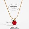 Cute Fashion Plated Titanium Steel 3D Drip Oil Apple Necklace Earrings Fruit Series Accessories Red Apple Pendant Necklace Jewel