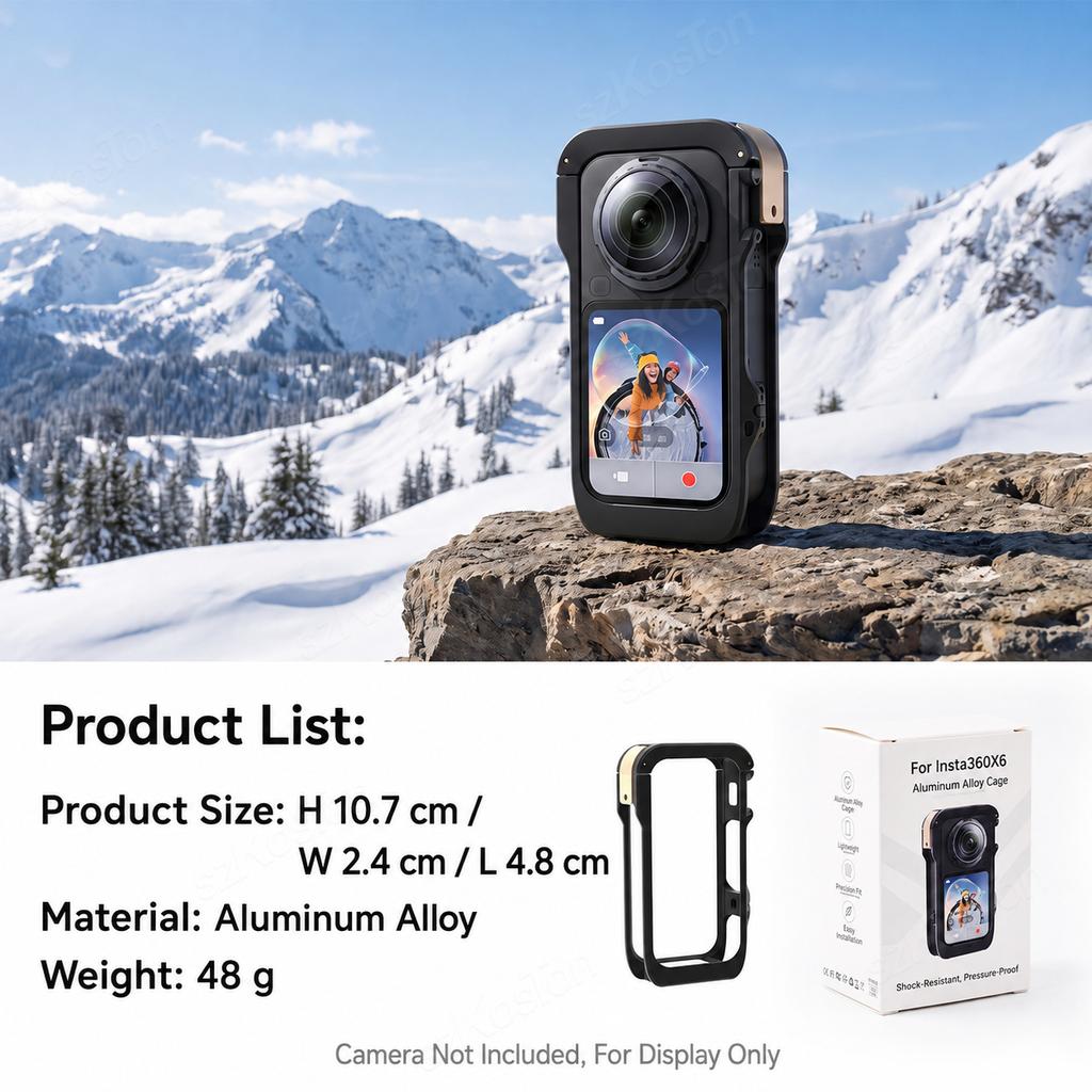 Metal Camera Cage for Insta161 X6 Expansion Protective Frame Case Shell Protector for Insta161 Camera Photography Accessories