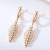 Kinel Shiny Natural Zircon Dangle Earrings For Women Rose Gold Color Long Earrings
