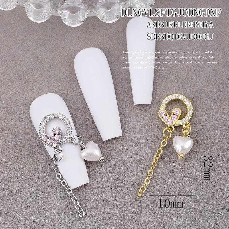 Rainbow Star Pendant Nail Art Set: Zircon Bow, Pearl Heart, and Rhinestone Accessories