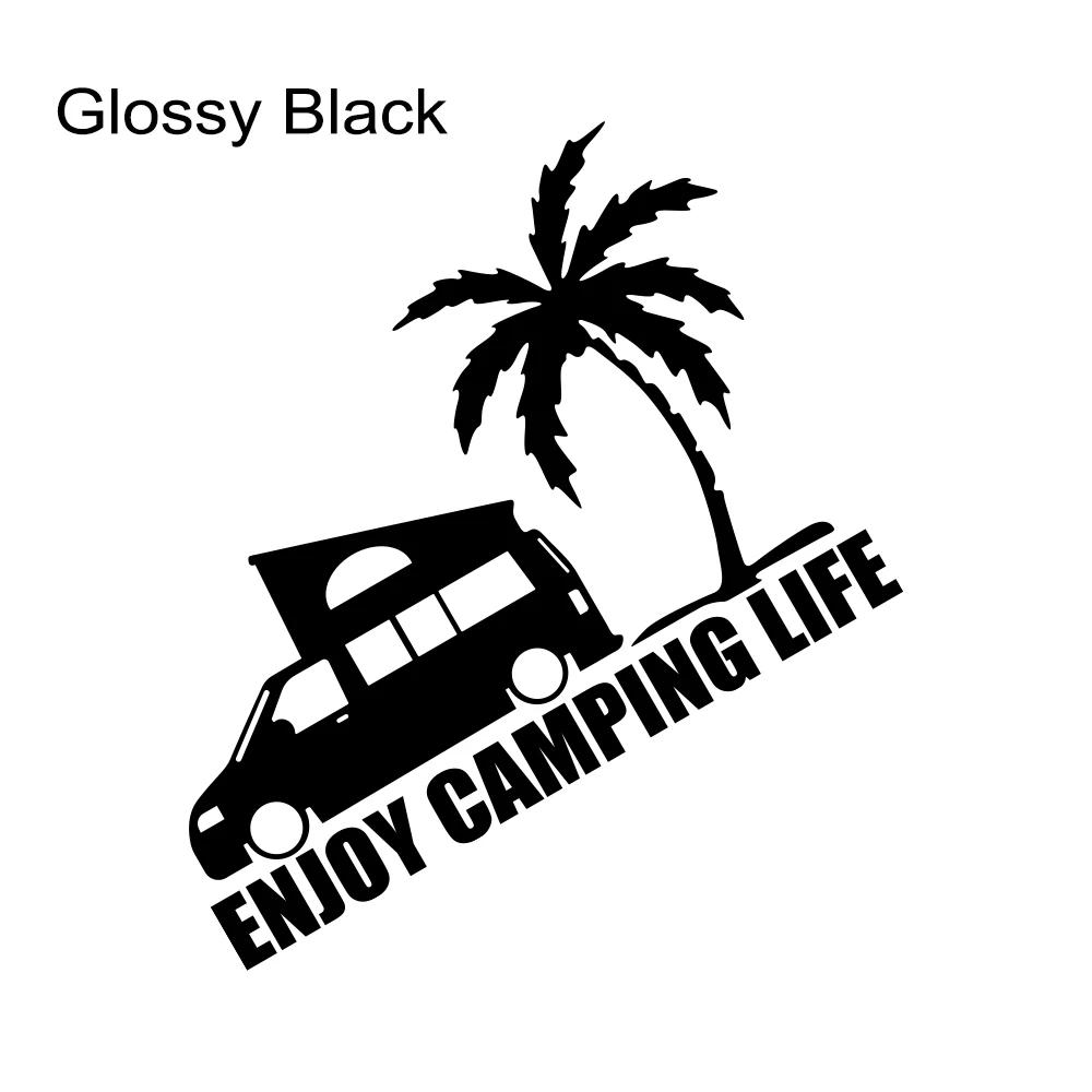 Enjoy Camping Life Slogan Car Windshield Sticker Window Body Vinyl Decal Decoration For VW Volkswagen Transporter T4 T5 T8 Bus