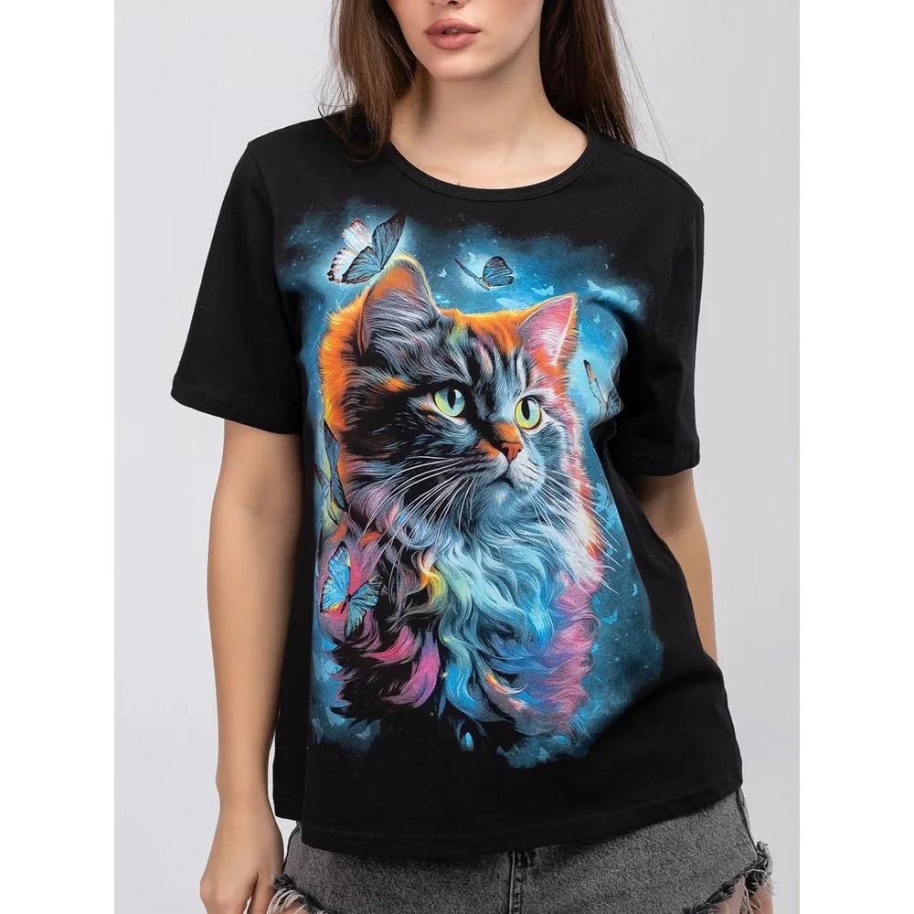 Summer Round Neck Animal Pattern 3D Print Top Fashionable Casual Short Sleeved Women's T-shirts