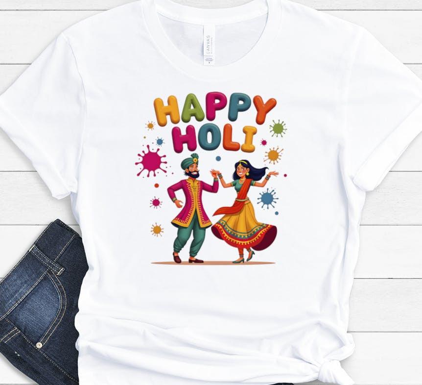 Vibrant Holi Festival Shirt Color Splash Hindu Celebration Tee T-shirt L