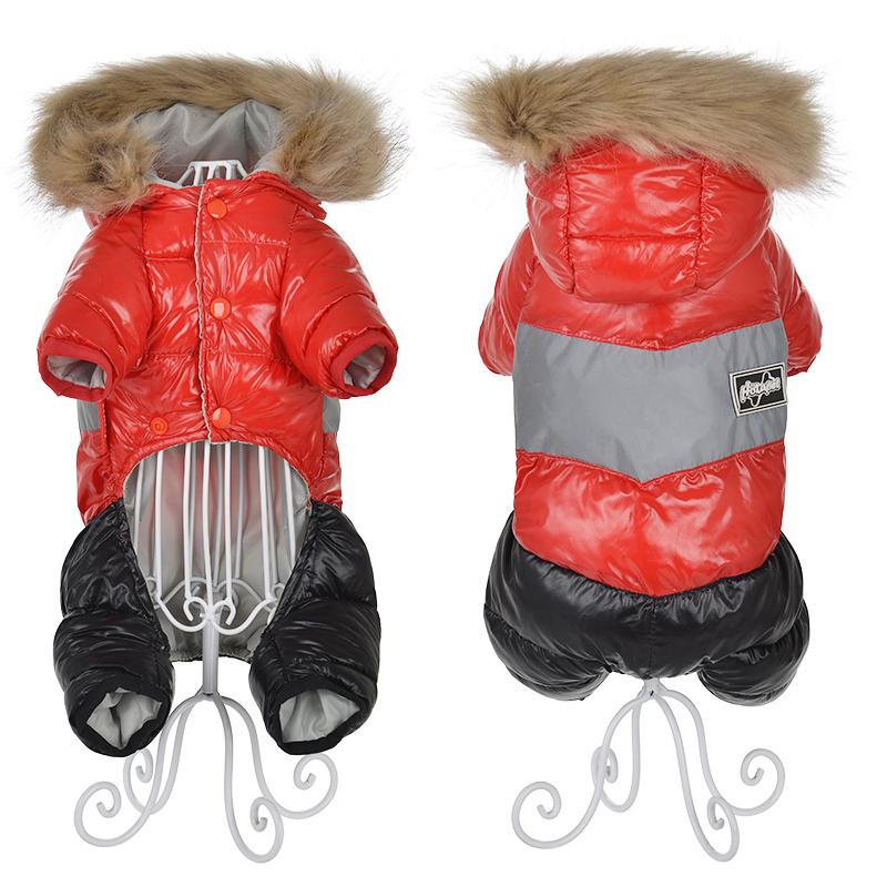 Holapet Winter Hundemäntel für kleine Hunde Warme Kleidung Haustier Wasserdichte Reflektierende Overalls Welpenjacke Mantel Chihuahua Overall