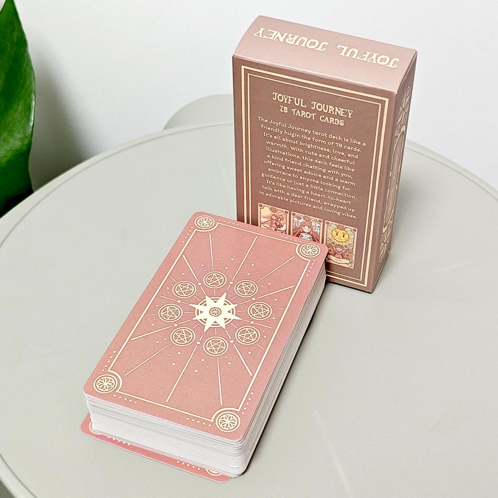 Tarotový systém 10,3*6 cm Radostná cesta Tarot Rider-Waite Cartoon Roztomilý tarotový balíček 79 ks karet (obsahuje 1 speciální kartu)