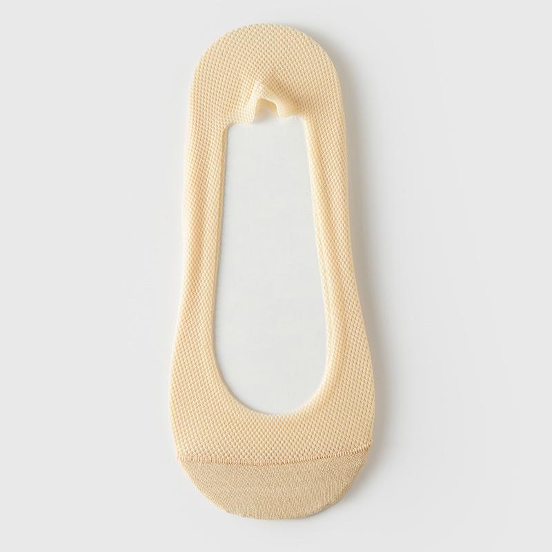 Women's Ice Silk Mesh No-Show Socks - Summer Thin, Non-Slip, Breathable, Cotton Bottom.