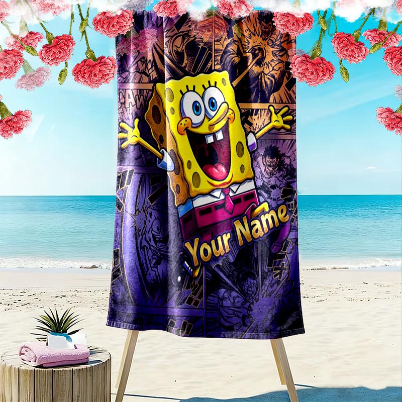 Custom NameCartoon character. Beach Towel Soft Microfiber Summer Towel Quick Dry Absorbent Towel for Beach Swimming Pool Travel