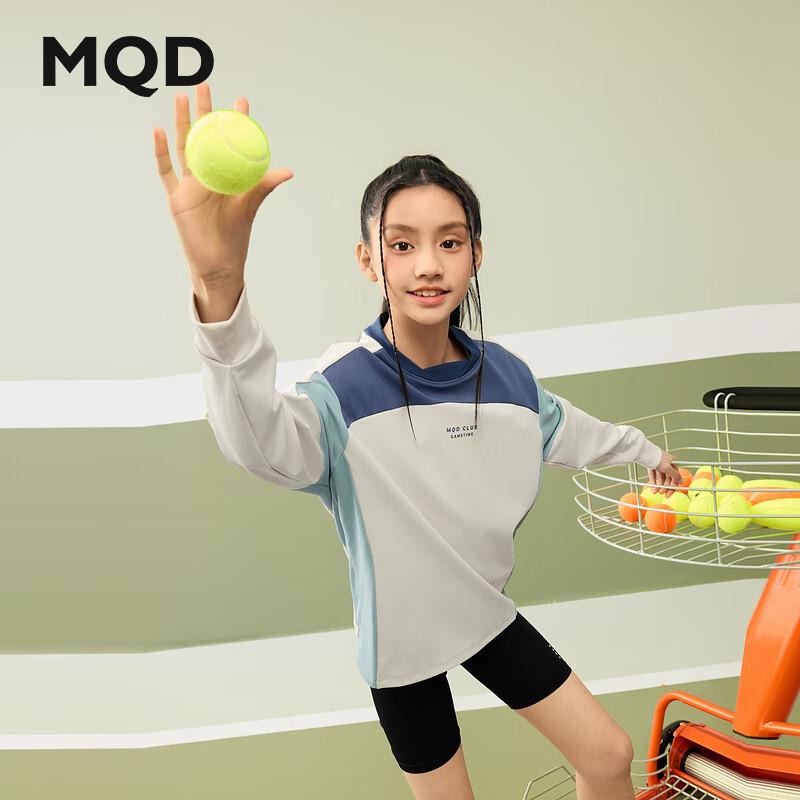 MQD Boys  Spring Sports Color-block Pullover Sweatshirt 140cm светло-серый