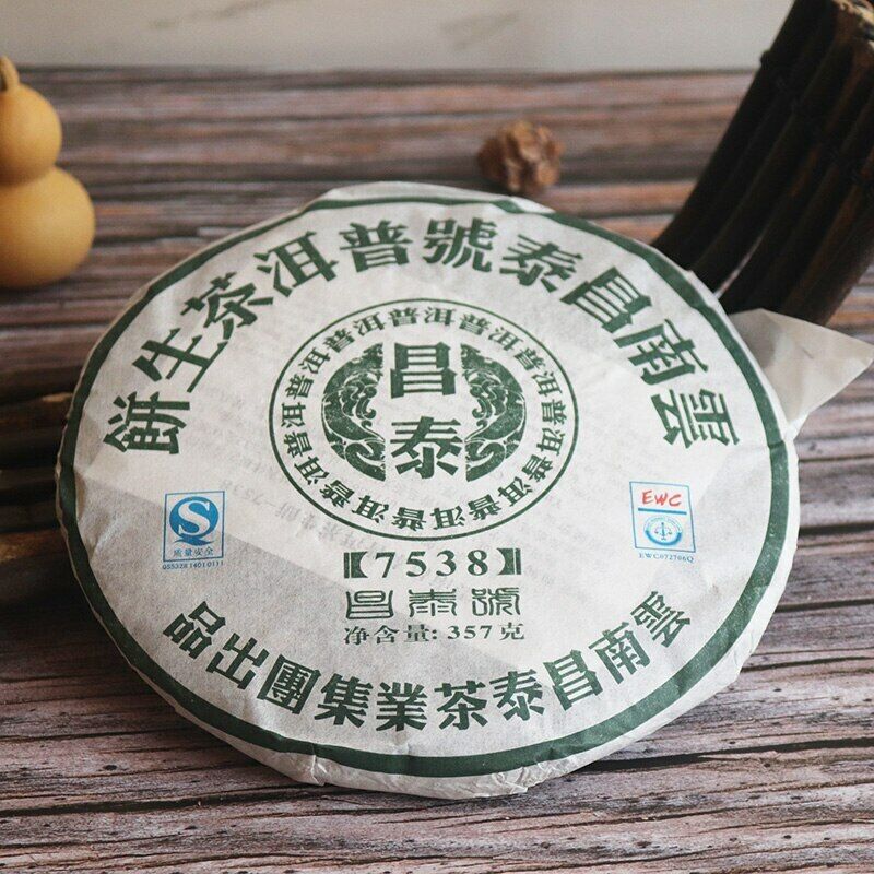 2007 Çin Chang Tai 7538 Puer Sheng Ham Yunnan Changtai Pu-erh Çay Kek 357g
