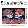 Multifunctional Polyester Fiber Party Backdrop - Featuring Sugar Skull and Floral Patterns, Suitable for Carnivals and E