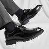 Lackleder formelle Herrenschuhe Klassischer Retro-vielseitiger Stil Täglich Büro Freizeit Geschäftsparty Schwarz Erwachsene Bräutigamschuhe