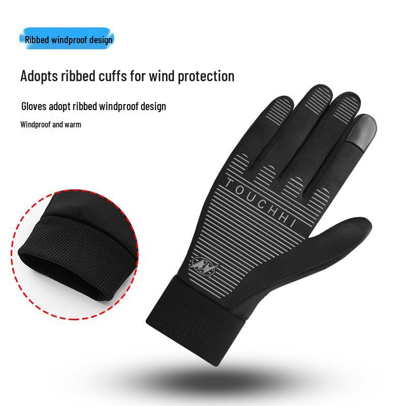 Winter Touchscreen Cycling Gloves: Full Finger, Fleece-Lined, Windproof for Men and Women