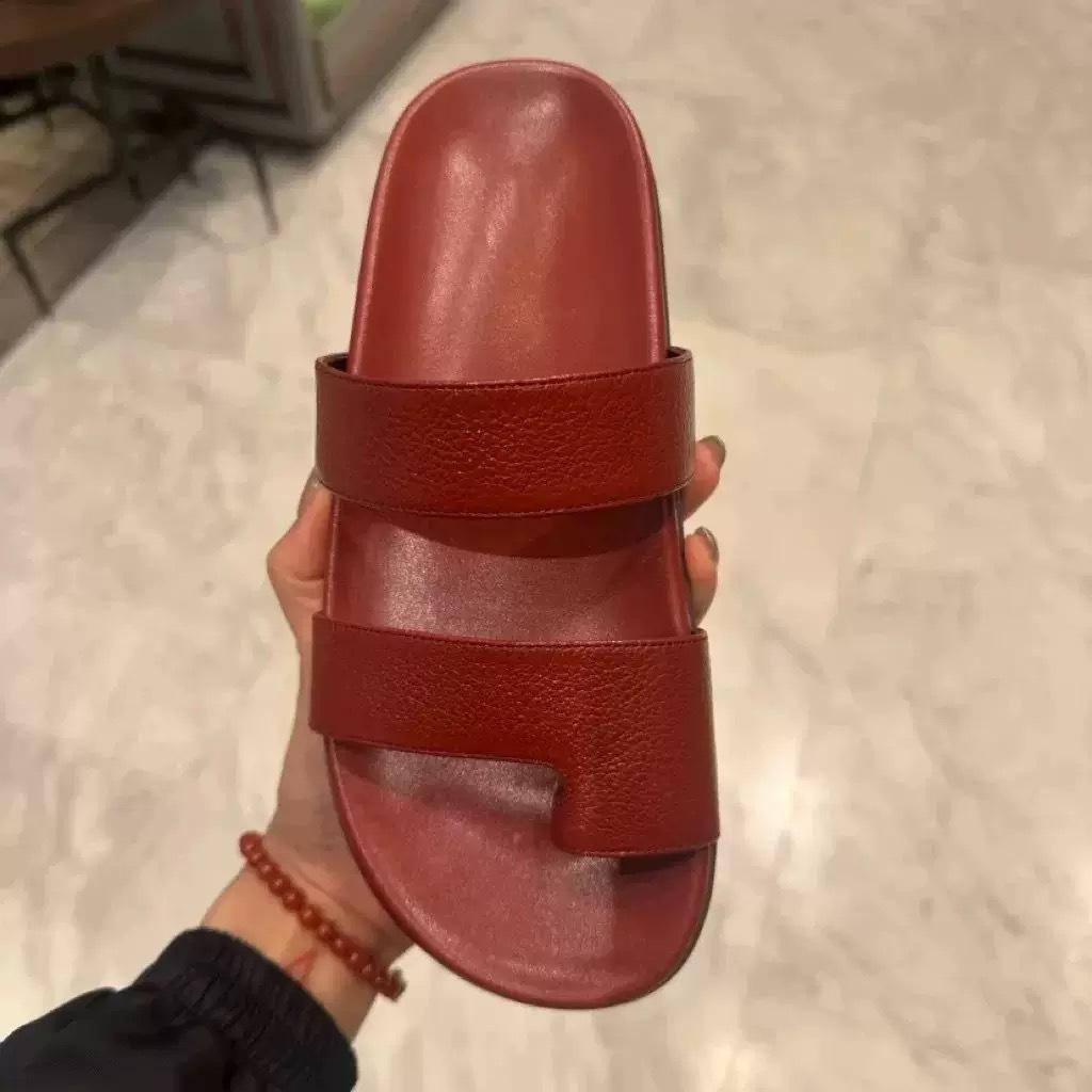 

Sheepskin version Su Yinyin, the same row second uncle slippers, women s summer cover toes, casual beach thick bottom, cool slippers 35