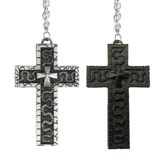 2/4Pcs Silver Color Necklace Handcrafted Symbolic Design Cross Pendant Necklace Multi-Purpose Fashion Jewelry Gift