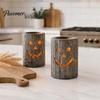 Small Decorative Lanterns for Entryways Halloween Pumpkin Candle Holder, Resin Hollow Candlestick, Vintage Country Fall Holiday Party Props