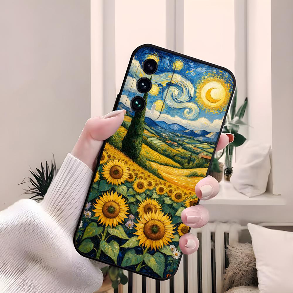 Van Gogh Starry Sunflowers Phone Case For Samsung S26 S25 Edge S24 S23 S22 S21 Ultra Plus Fe A55 56 15 4G 5G Galaxy Silicon Cove