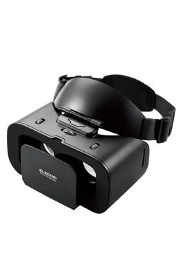 Elecom Gogle VR można obracać o 360 stopni, szerokość oczu jest zgodna z soczewkami asferycznymi, które są czarne, w górę, w stopniach,