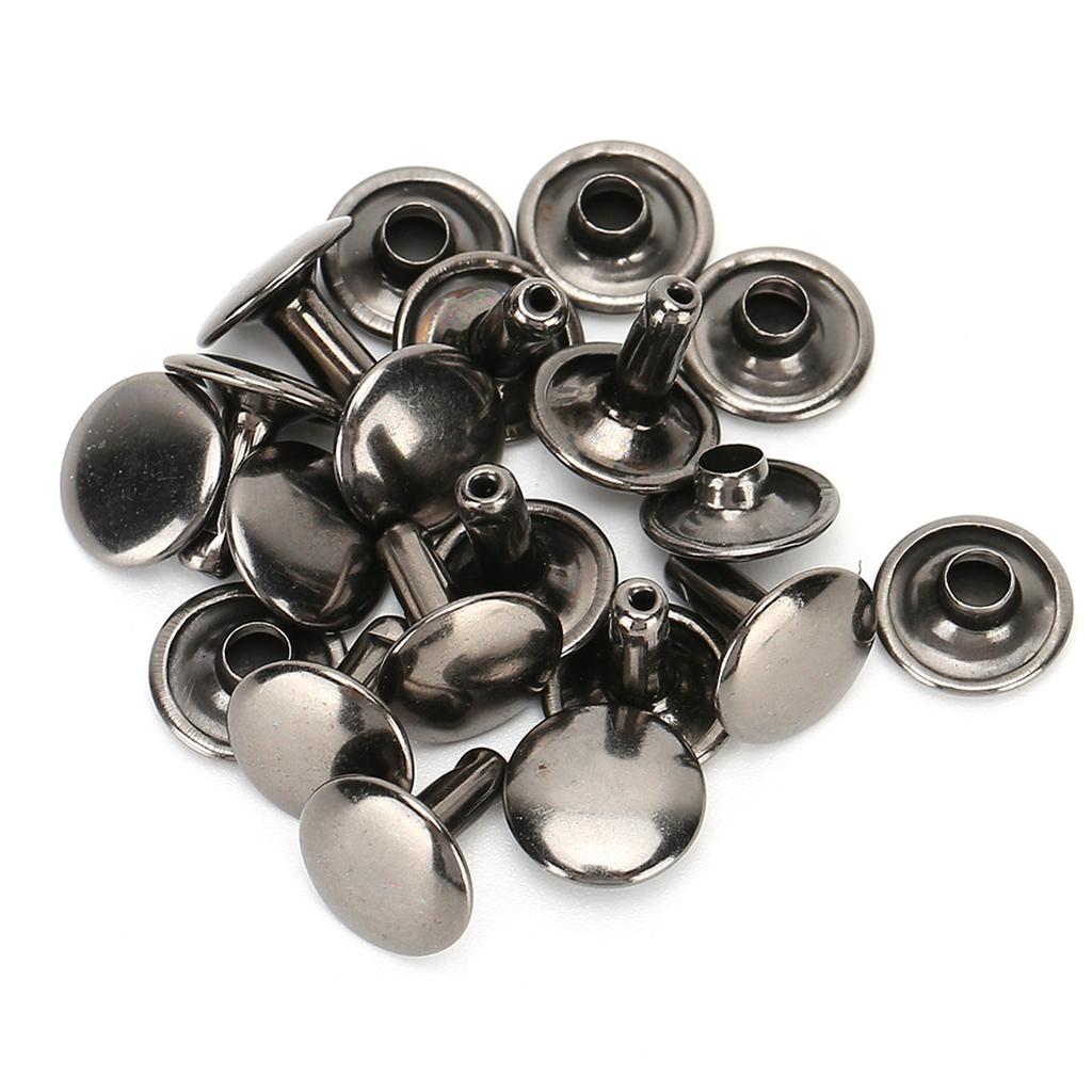 200 Sets Double Cap Rivet Round Stud Nail Iron Jeans Button Leather Shoes Bags Clothes 10x10mm