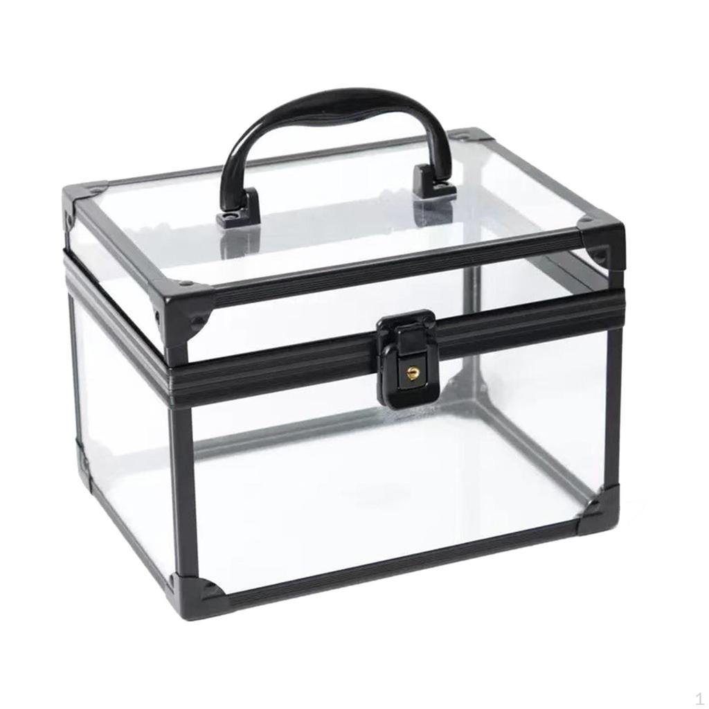 Acrylic Makeup Box with Handle, Display Stand, Portable Crown-shaped Case, Case for Nail