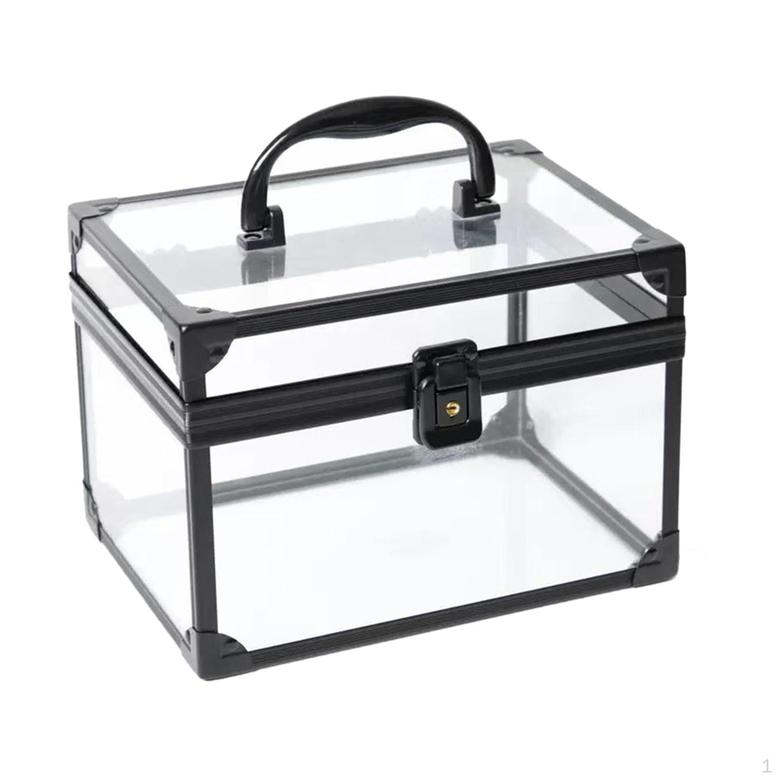 

Acrylic Makeup Box with Handle, Display Stand, Portable Crown-shaped Case, Case for Nail чорний