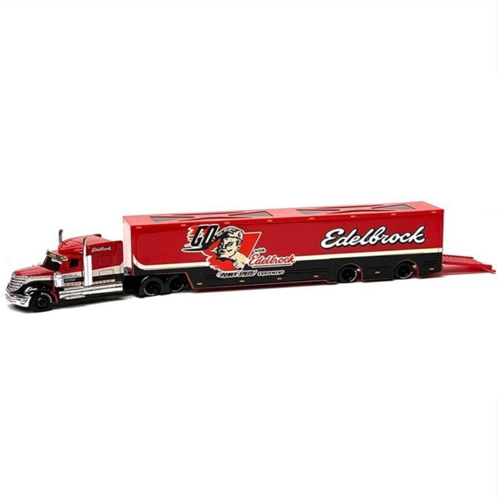 Maisto 1/64 Scale Edelbrock Red Trailer Truck Diecast Model Car (12418)