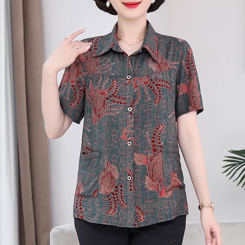 Summer Plus Size Shirts Women's Elegant Short Sleeve Summer Ladies Tops