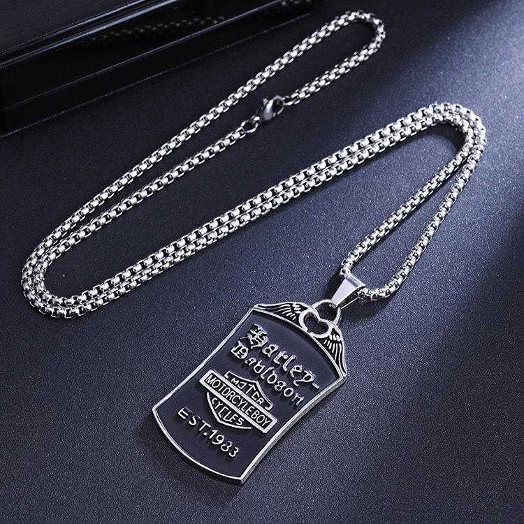 Halskette Herren Hip Hop Modemarke Gravur Hundemarke Anhänger Vielseitige Kette Europäischer und Amerikanischer Stil Identifikationsmarke