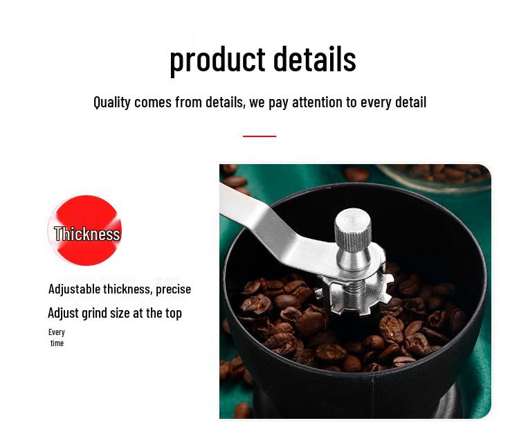 Manual Hand-crank Glass Coffee Bean Grinder