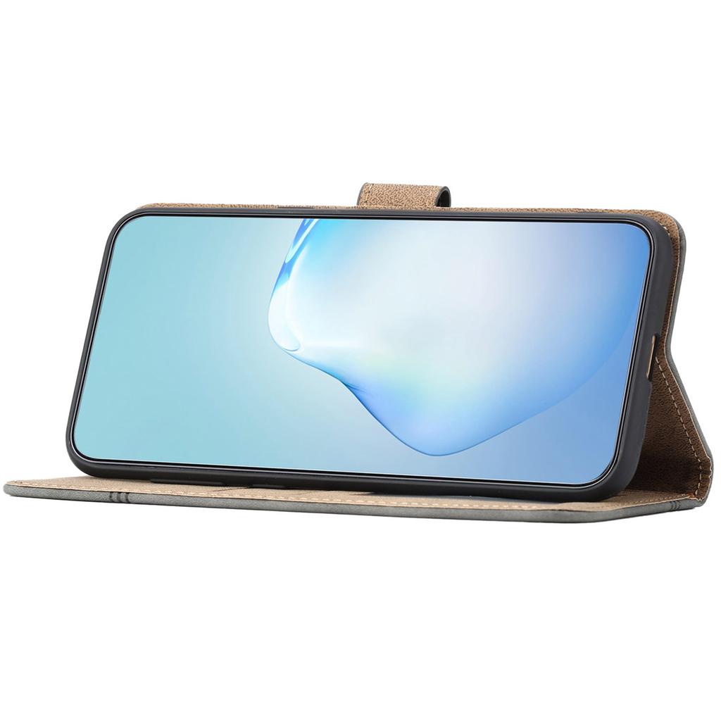 For iPhone 17 Air Wallet Case Line Imprinted Cowhide Texture PU Leather Phone Cover