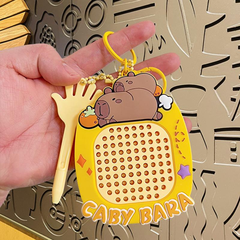 Capybara Decompression Magnetic Steel Ball Drawing Board Children'S Gift Cute Toy Kawaii School Bag Pendant Car Keychain Cute