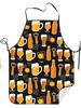 Apron for Cooking And Cleaning with a Beer Theme, Washable And Features Adjustable Waist Straps