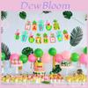 Exquisite Hawaiian Flamingo Cactus Pineapple Coconut Banner For Tropical Party Fun
