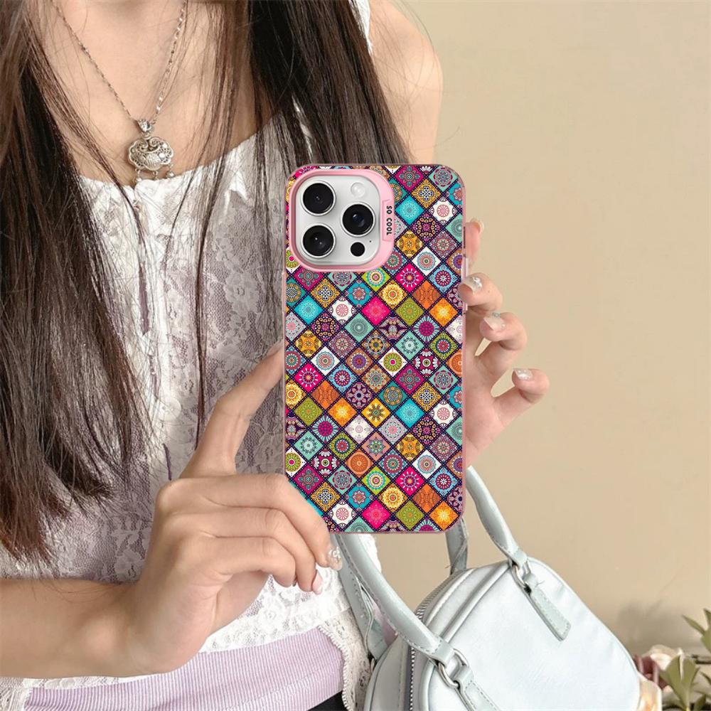 Mandala Flower Totem Phone Case For iPhone 16 15 14 13 12 11 Pro Max X XR XSMAX 8 7 Plus Matte Shockproof Back Cover