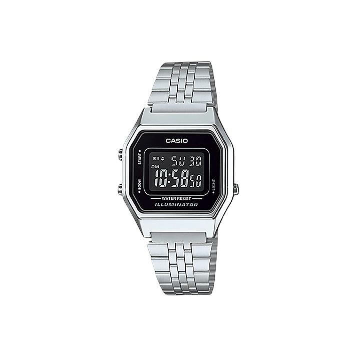 CASIO Women s Standard Series Black Watch LA680WA-1B-TAIWAN Black Dial Silver Strap