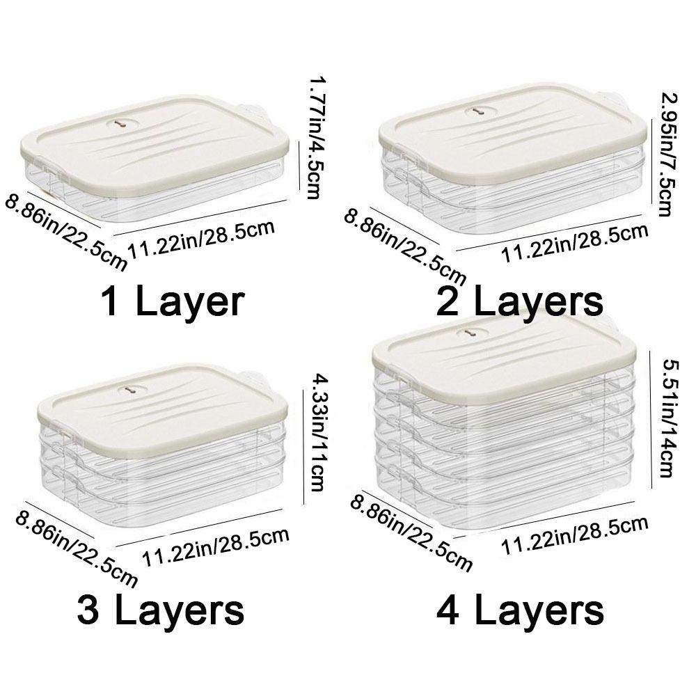 1/2/3/4 Layers Wonton Freezer Food-grade Refrigerator Storage Box Dumpling Storage Box Kitchen