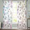 Spring Butterfly Hand-painted Watercolor Sheer Curtains Elegant Voile Tulle for Bedroom Window Holiday Decoration