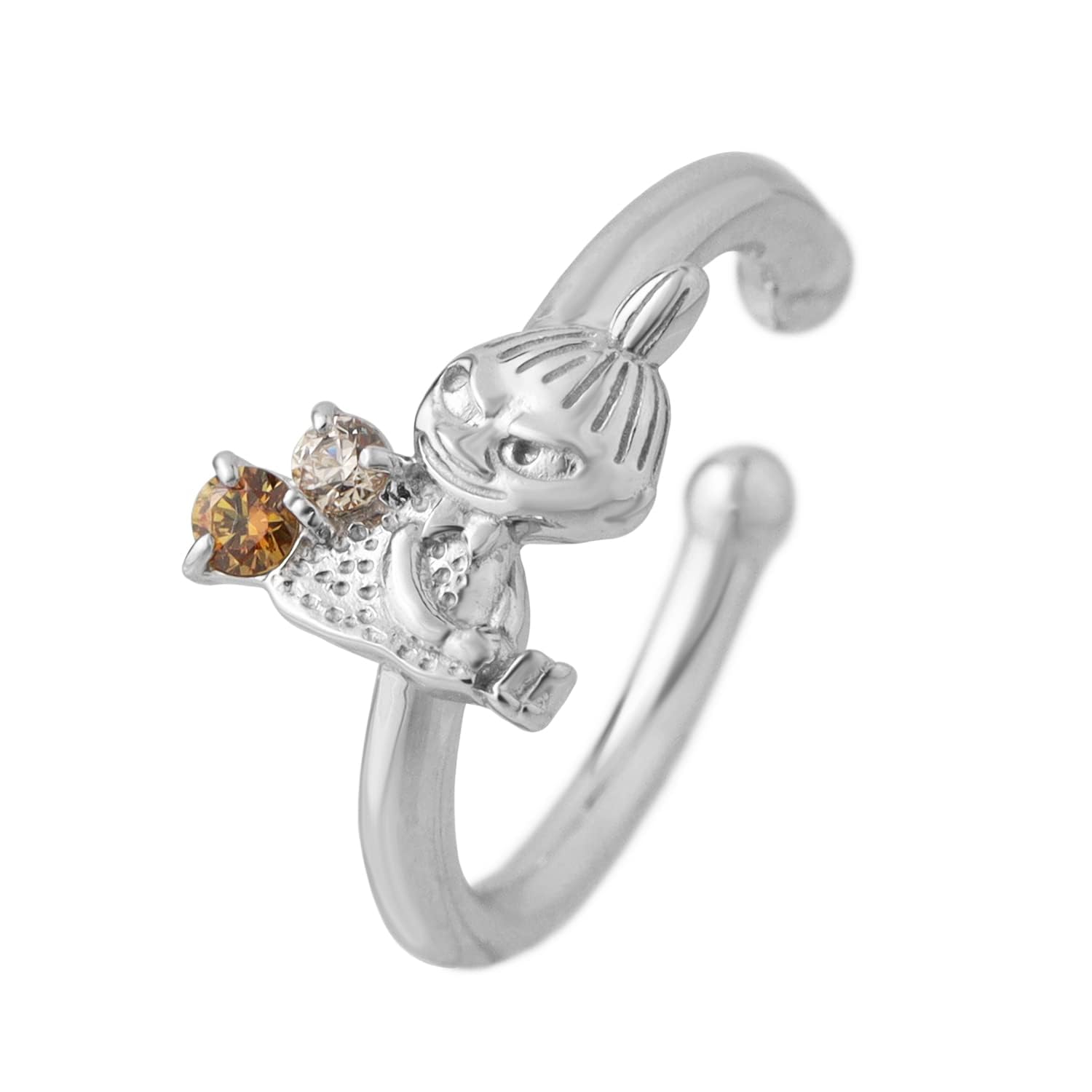 

[Shinjuku Gin no Kura] Moomin Little My Ear Cuff (Single Ear) for Women, 925 Sterling Silver with Zirconia, Non-Pierced Earring, Official