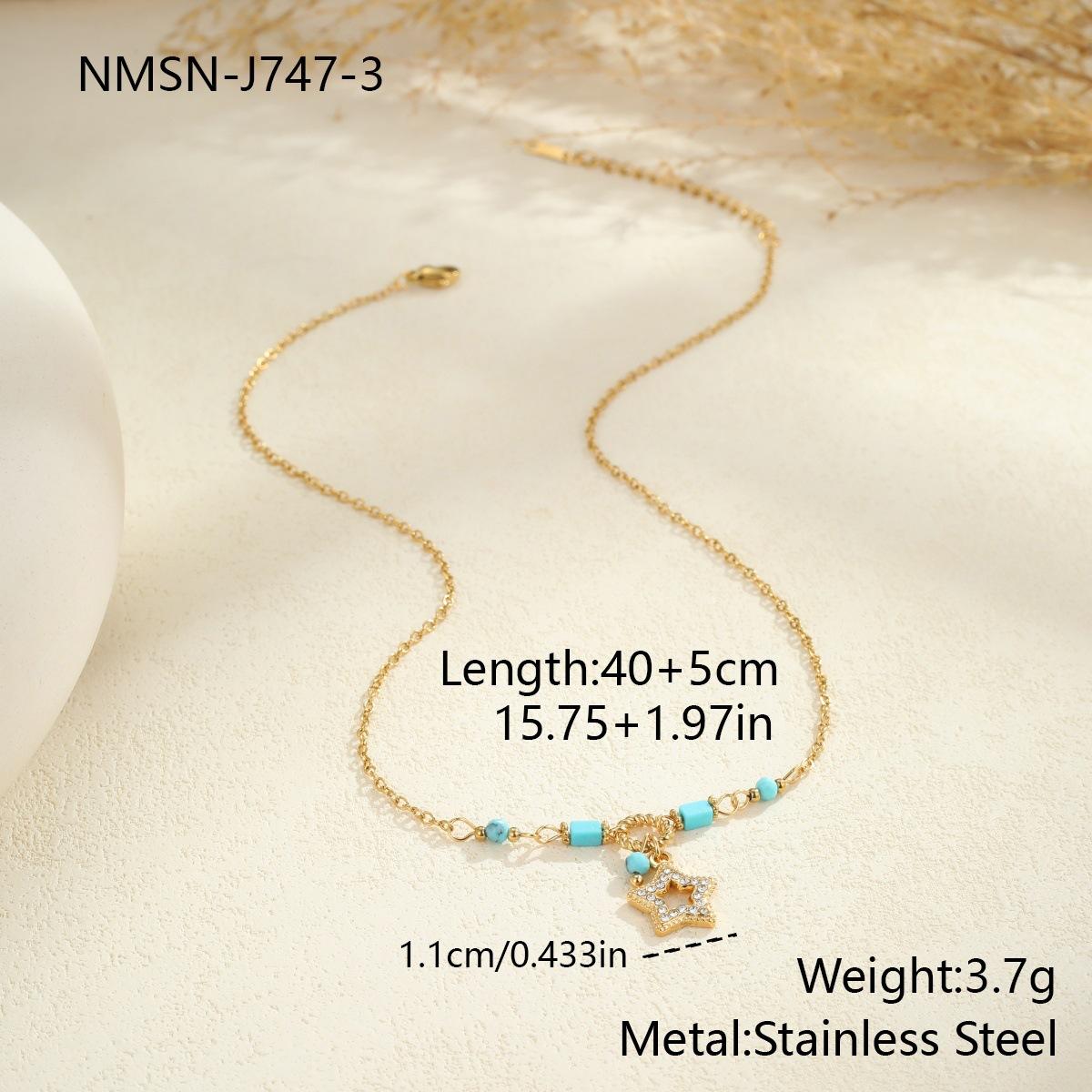 GEMCHIC Women s Bohemian Layered Beaded Necklace with Turquoise, Pearl and Star Pendant