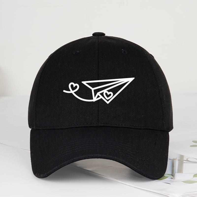 Paper Airplane Heart-Print Baseball Cap Soft, Comfortable, Lightweight, Breathable Cute, Romantic, Trendy Unisex for Men and Wom