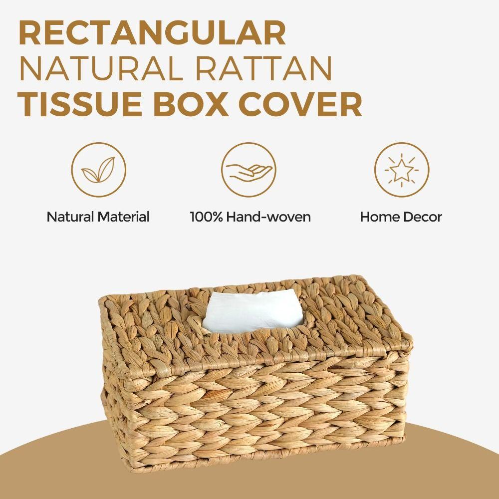 Dekorativer Taschentuchboxbezug Natur Serviettenhalter Langlebige Taschentuchbox für Wohnzimmer Schlafzimmer
