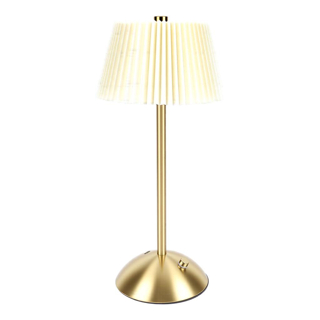 Pleated Table Lamp Cordless Touch Control   1200mAh Rechargeable Battery Operated Nightstand Lamp for Bedroom Living Room