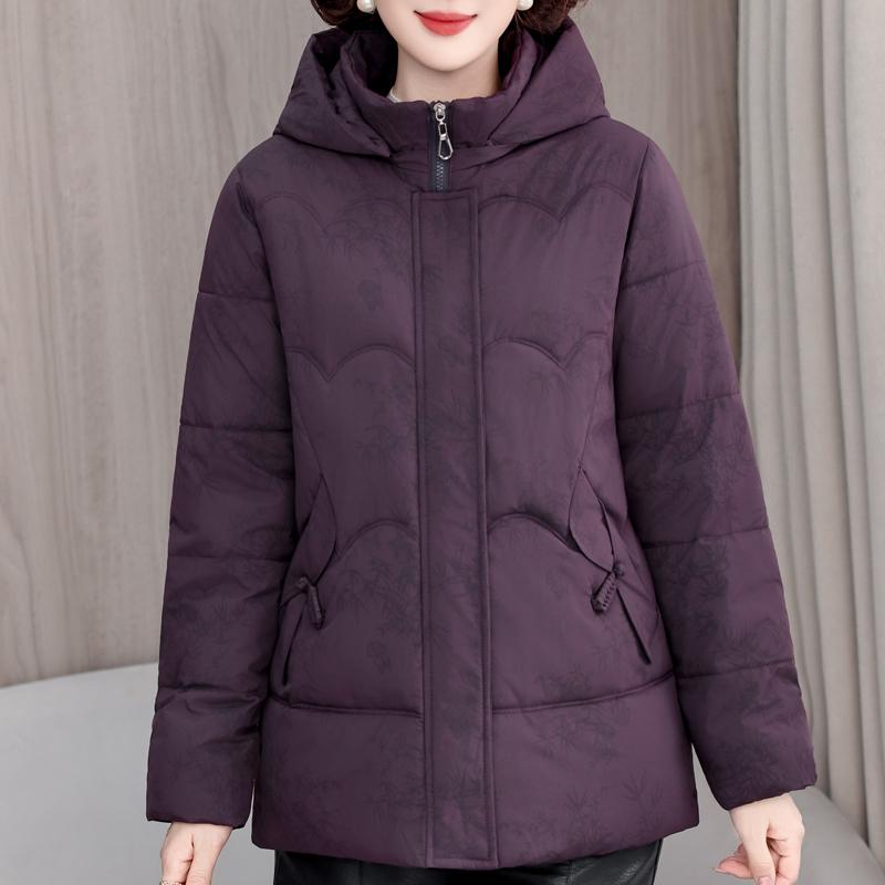 Plus Size XL-5XL Middle Age Women's Winter Jackets Hooded Elegant Loose Thick Warm Parkas Female Coats