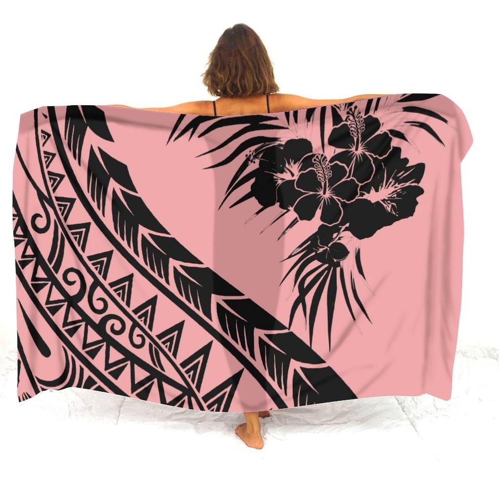 Soft And Comfortable Fabric Summer Beach Holiday Sun Sarong All-In-One Cover Coat Polynesian Print Tailored Women'S Sarong