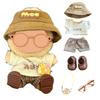Labubu Clothes (Doll Not Included) Plush Clothes Set for 15cm and 17cm Labubu Plush Toys, 6-Piece Set Includes Hat, Outfit, Pants, Shoes, Glasses,