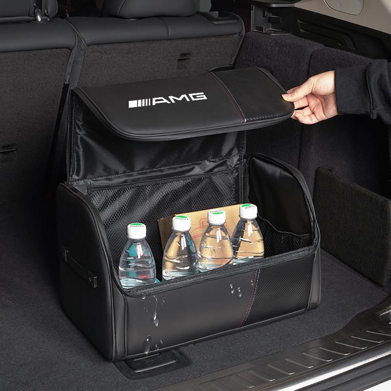JBCR1 Car High-capacity Leather Storage Bag Car Trunk Organizing Box For Mercedes Benz AMG W203 W206 W220 W205 W211 W212 W201 W168 GLC