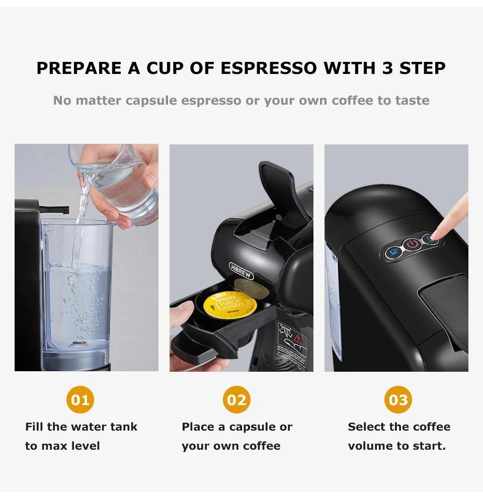 H1A 220V Coffee machine espresso cold and hot extraction compatible multi-capsule small