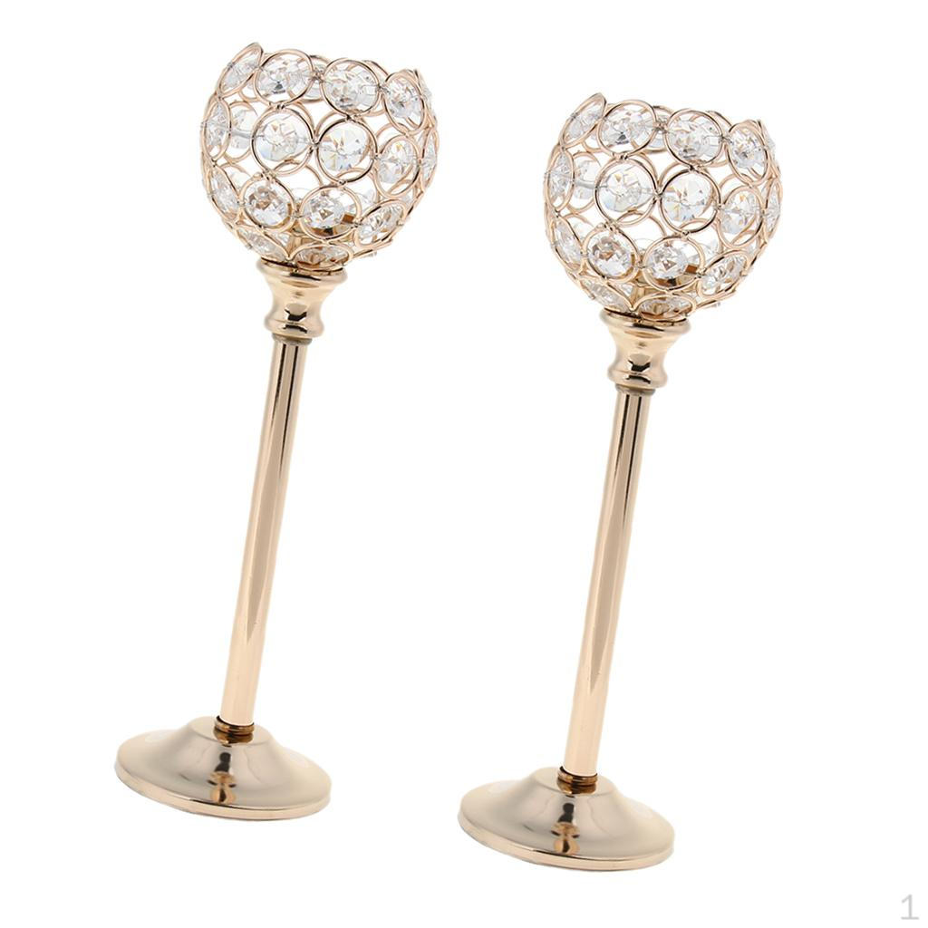 

Набор из 2 подставок для чайных свечей из хрусталя - Золотой дизайн