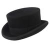 Black Flat Top Hat Wool Magician Panama Hat Musical Festival Hat Adult Headdress