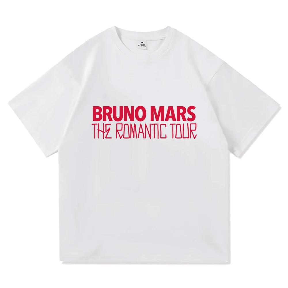 Bruno Mars The Romantic Tour 2026 Maglietta Moda Uomo Estetica Oversize Larga T-shirt Vintage 100% Cotone Top Magliette Grafiche